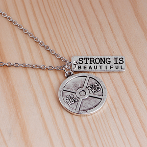 Collar con mancuernas fuerte es hermoso encanto gimnasio colgante levantamiento de pesas Crossfit joyería - Product Image 3