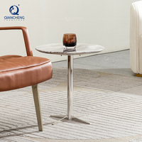 Table de canapé de meubles de petite taille personnalisée de Style minimaliste Tables d'appoint commerciales en marbre rondes pour chambres à coucher salon de loisirs