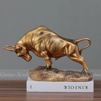 Petites statues de taureau en bronze laiton de haute qualité sur mesure pour la décoration de table à vendre