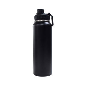 Bouteille isotherme sous vide en acier inoxydable 1L avec logo personnalisable bouteille d'eau de sport portable à large bouche avec paille - Product Image 2