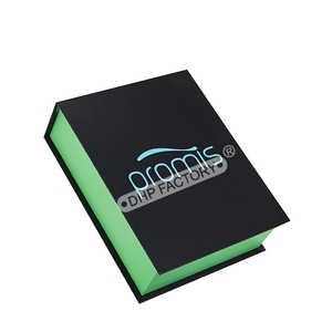 Black and Green High-end Customizable Rigid Cardboard Box with Magnetic Lid and Logo Print with Mirror - Product Image 2