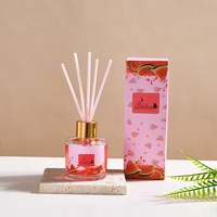 Diffuseur de parfum d'ambiance 50ML en verre design, parfum fruité, diffuseur à bâtonnets d'huiles essentielles