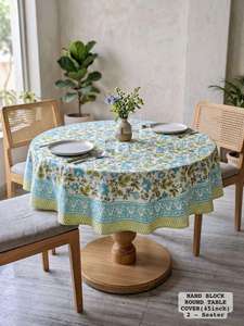 Premium Quality Round <b>Table</b> Cover Cotton Printed Floral Washable Dining <b>Protector</b> For Home Decor Available For Sale - Product Image 2