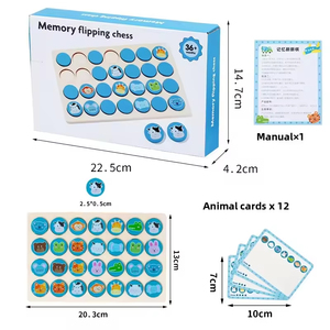 Juego Educativo Montessori de Ajedrez con Memoria, Juguete Interactivo de Madera para Niños - Product Image 3