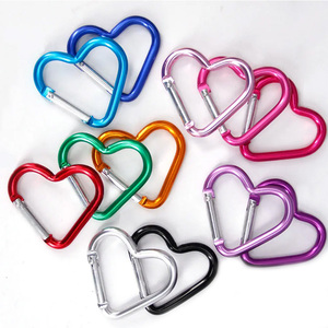 Wholesale Best Selling Mini Promotional Keychains 3d Personalized Custom Irregular Heart Sliver Carabiners Stainless Steel