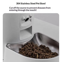 Comedero y Bebedero Automático Inteligente 3 en 1 para Mascotas con Cámara IA, Dispensador de Comida para Perros y Gatos, Tazón de Acero Inoxidable, Enchufable