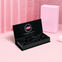 Boîte d'emballage en carton de luxe personnalisée pour cosmétiques, rouge à lèvres, gloss à lèvres, gloss à paupières, boîte magnétique avec satin