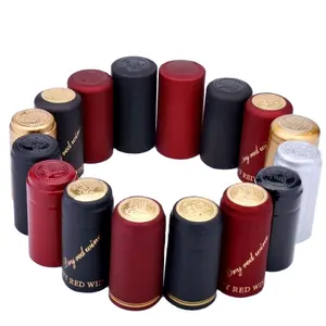 Plastic Printed Design Tear-Off Strip Seal Red Wine Bottle 30mm Pvc Heat Shrinkable Capsules