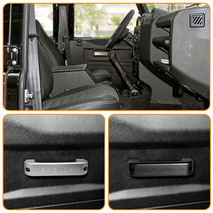 2PCS Garniture de poignée de porte intérieure en alliage d'aluminium pour Land Rover <span class=keywords><strong>Defender</strong></span> 90 <span class=keywords><strong>110</strong></span> 130 Accessoire intérieur noir argenté - Product Image 5