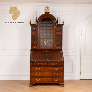 Bibliothèque en acajou antique, meuble de <span class=keywords><strong>bureau</strong></span> en bois, bibliothèque de villa sur mesure, bibliothèque de <span class=keywords><strong>bureau</strong></span> de luxe en bois, mobilier de maison pratique - Product Image 1