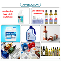 Machine d'étiquetage automatique pour bouteilles industrielles, imprimante d'étiquettes pour bouteilles plates, machine à appliquer des autocollants pour le vin et l'huile