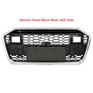 Auto A6 S6 C8 Gloss nero paraurti anteriore griglia a nido d'ape con ACC per <span class=keywords><strong>Audi</strong></span> A6 S6 C8 a <span class=keywords><strong>RS6</strong></span> stile 2019 2020 2021 2022 2024 2023 - Product Image 4