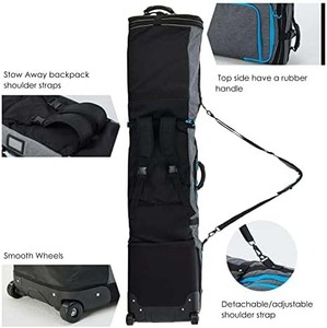 Échantillon gratuit, prix bas, sac de snowboard imperméable entièrement rembourré, sac de ski réglable de grande taille, logo personnalisé, grande capacité - Product Image 4