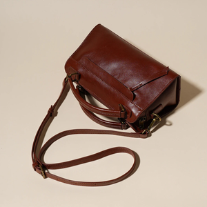Brown Genuine Leather Fashion Large Capacity Women's Messenger Bag Crossbody Flap Satchel Shoulder <b>Purse</b> for Daily Use - Product Image 1