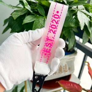 <b>Custom</b> Soft Pvc Wrist Strap Lanyard Silicone Jelly Clear White Woven <b>Key</b> Chain Fashion Keychain for Cars - Product Image 3