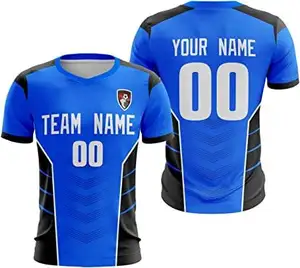Men Soccer Jersey Quick Dry Half Sleeve Football Jerseys for Men's Printed Soccer Football Sports Team T-Shirts for Boys Player