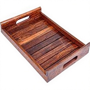 Bandeja de Servir de Madera Maciza Antigua, Ecológica y Hecha a Mano, Diseño Elegante, Apta para Lavavajillas y Microondas, para Eventos, Hogar, Hoteles - Product Image 3