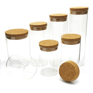 Recipiente Hermético para Decoración Navideña y de Pascua, Portavelas, Frasco de Vidrio Transparente para <span class=keywords><strong>Velas</strong></span>, Frasco para Aceites Aromáticos con Tapas de Corcho - Product Image 1
