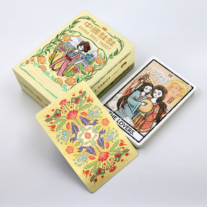 Cartes de tarot vintage de style oriental, jeu de divination prédictive imprimé recto-verso pour la lecture des signes - Product Image 4