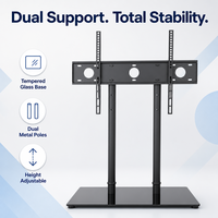 Support TV moderne DMP DS302, nouvelle arrivée, professionnel, capacité de charge de 110 lb, VESA 600x400, plateau en verre trempé, pour téléviseurs LCD LED de 32 à 65 pouces