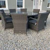 Ensemble de salle à manger de jardin moderne et simple 9 pièces meubles de patio table de démontage de restaurant chaise en rotin pour l'extérieur ensembles de salle à manger en osier pour hôtel