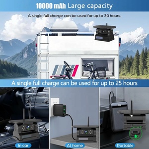 IPoster Truck 7in Wireless 4ch DVR IPS Monitor AI Blind Spot di rilevamento con batteria 10000mah batteria ricaricabile Kit di telecamere Wifi solari - Product Image 3