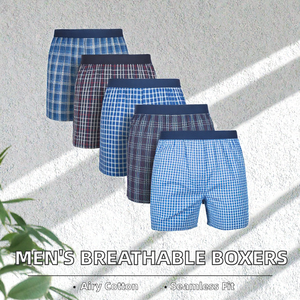 Caleçons Boxers Homme Taille Moyenne en Coton Tissé 100% Sans Couture – Personnalisables, Livraison Rapide, Nouveauté, Respirants, Séchage Rapide, Écologiques - Product Image 2