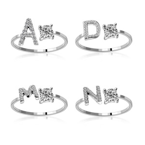 Anillos de Plata con Letras para Hombre y <span class=keywords><strong>Mujer</strong></span>, Estilo Hip Hop, Venta Caliente <span class=keywords><strong>2020</strong></span> - Product Image 1