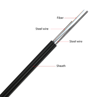 Cable de Fibra Óptica para Exteriores GJYXCH, 1 km, 1 Núcleo, con Revestimiento LZSH Negro para FTTH