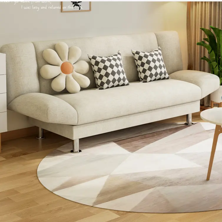 Sofá plegable de tela para sala de estar, moderno y fresco, pequeño, familiar, dormitorio, apartamento, silla