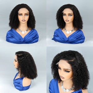 Chất Lượng Hàng Đầu Ngắn Kinky Tóc Giả Kinky Twist Tóc Giả Giá Rẻ Giá Tóc Con Người Ngắn Bob Tóc Giả Cho Màu Đen Kinky Xoăn Phụ Nữ Ngắn 10 <span class=keywords><strong>Inch</strong></span> - Product Image 5