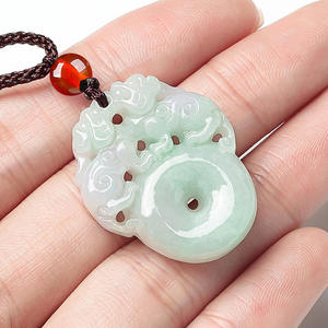 Pendentif Pi Xiu en jadéite naturelle du Myanmar, boucle porte-bonheur, pour hommes et femmes, vente en gros de jade PX22 - Product Image 4