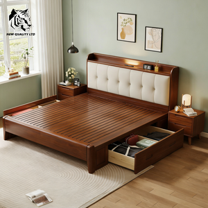 Proveedor chino de camas king size de 1.8m, económicas, personalizables, con gran stock, ecológicas, de diseño moderno, muebles de dormitorio, estructura de cama king size de madera. - Product Image 6