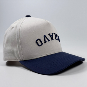 New Fashion Upside Down Two Tone Structured 5 Panel Baseball Cap Custom Puff 3d Embroidered Name <strong>Navy</strong> Trucker <strong>Hats</strong> for Wedding - Product Image 3