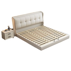 Cama Tapizada Moderna y Minimalista de 1.8m, Tamaño Doble, Cuero Genuino, Cama Matrimonial, Uso Doméstico, Resistente a Arañazos de Gatos, Muebles de Dormitorio - Product Image 5