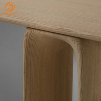Table console sculptée en teck massif convertible de luxe contemporaine, accent pour entrée, villa, hôtel, salon, moderne