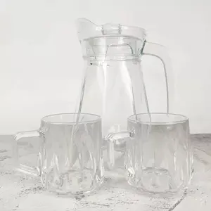 Jarra de agua de vidrio de 1300ml para cocina, jarra de agua con tapa, gafas resistentes al calor de borosilicato, para té, venta al por mayor