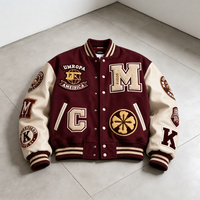Blouson de baseball personnalisé en chenille brodée, épais et chaud, style Letterman, pour cadeaux d'équipe, vente en gros d'usine, commandes en gros, fournisseurs