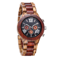 YS5586 Nature Connection Montre en bois Palette de bois de santal rouge avec bois terreux 22mm Mouvement à quartz Style simple entre pour