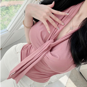 Camicetta femminile snellente Casual con Sexy Top senza maniche con cinturino a nastro senza maniche dettaglio canotte da <span class=keywords><strong>donna</strong></span> - Product Image 4