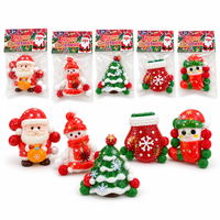 Jouet Squishy TPR Père Noël, Renne, Bonhomme de Neige à Rebond Rapide Anti-Stress pour Coffret Cadeau
