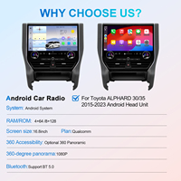 Headunit Navihua 16.8 Inci Desain Baru Double Din Octa-Core Pemutar Navigasi Multimedia Android untuk Toyota Alphard 2015-2021