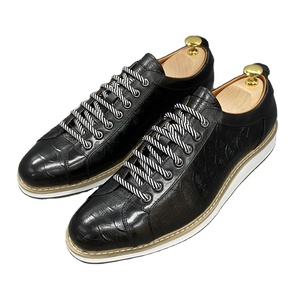 Zapatos Casuales de Lujo Europeos para Hombre 2026, de Cuero Genuino de Vaca, con Diseño Puntiagudo en Verde y Negro con Estampado de Cocodrilo - Product Image 3