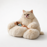 Canapé paresseux géant en peluche apaisante en forme de chat, style Instagram, fabriqué en Chine pour chambre/salon, modèle Spacesure Turn Tatami