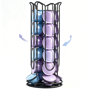 Support rotatif <span class=keywords><strong>de</strong></span> luxe en métal pour capsules <span class=keywords><strong>de</strong></span> café et <span class=keywords><strong>sirop</strong></span> <span class=keywords><strong>Nespresso</strong></span> Vertuo, organiseur <span class=keywords><strong>de</strong></span> dosettes pour capsules <span class=keywords><strong>Nespresso</strong></span> Originales - Product Image 1