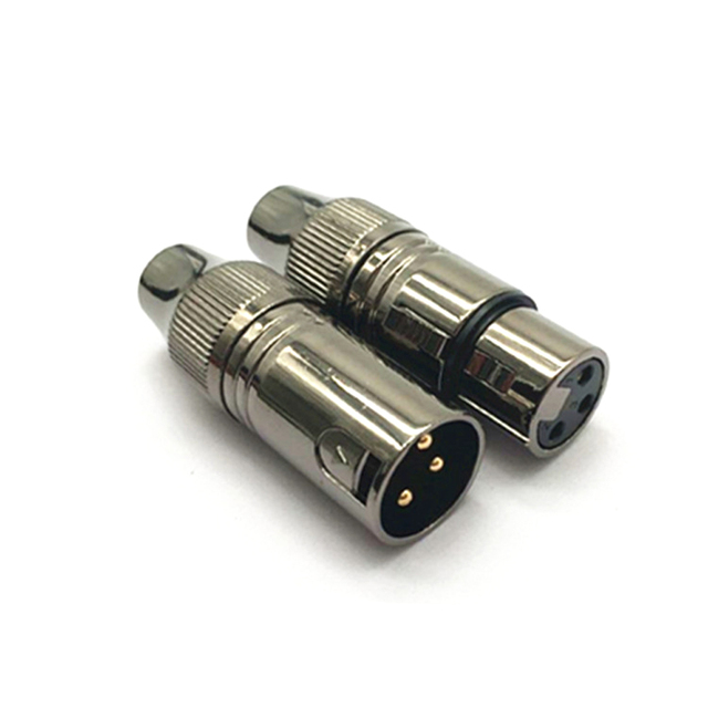 XLR 3 Pin Male/Female Microphone Audio Cable Plug Connector Cannon MIC Cable Terminal Gunmetal Microphone Plug