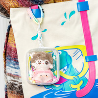 Sac de rangement suspendu personnalisable en PVC ultra-transparent et durable pour jouets en peluche et poupées, anti-poussière, avec présentoir à breloques
