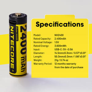 Batterie AA rechargeable USB-C NH2400, 2400 mAh, haute capacité, lithium 1,5 V, charge directe, microphone karaoké, en stock - Product Image 6