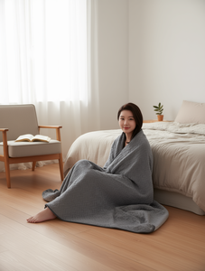 Coperta trapuntata geometrica in poliestere Y2005 5, rettangolare, minimalista, per tutte le stagioni, lavabile in lavatrice, tessuto per la casa - Product Image 2