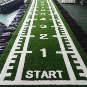 Tapis bon marché de logo d'herbe artificielle d'approvisionnement d'usine pour la décoration extérieure - Product Image 1